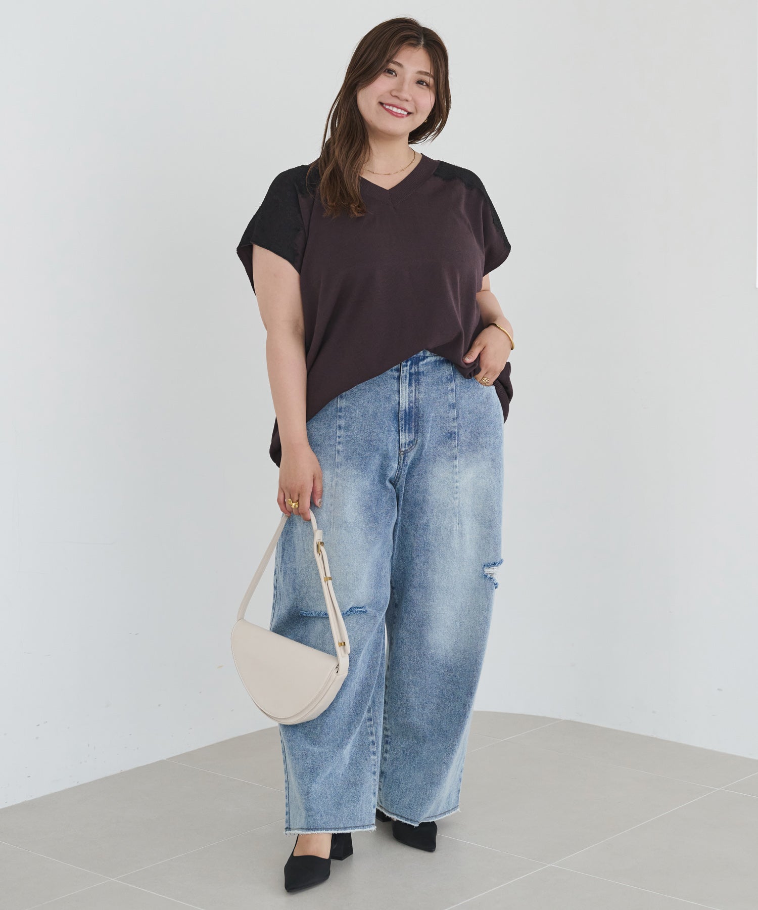 ブルー　model:162cm  着用サイズ:4L
