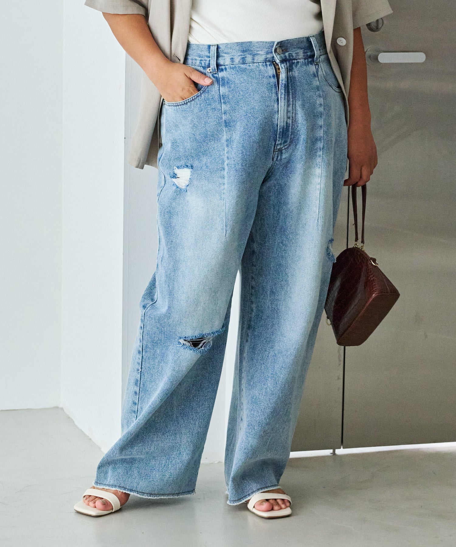 ブルー　model:161cm 着用サイズ:3L