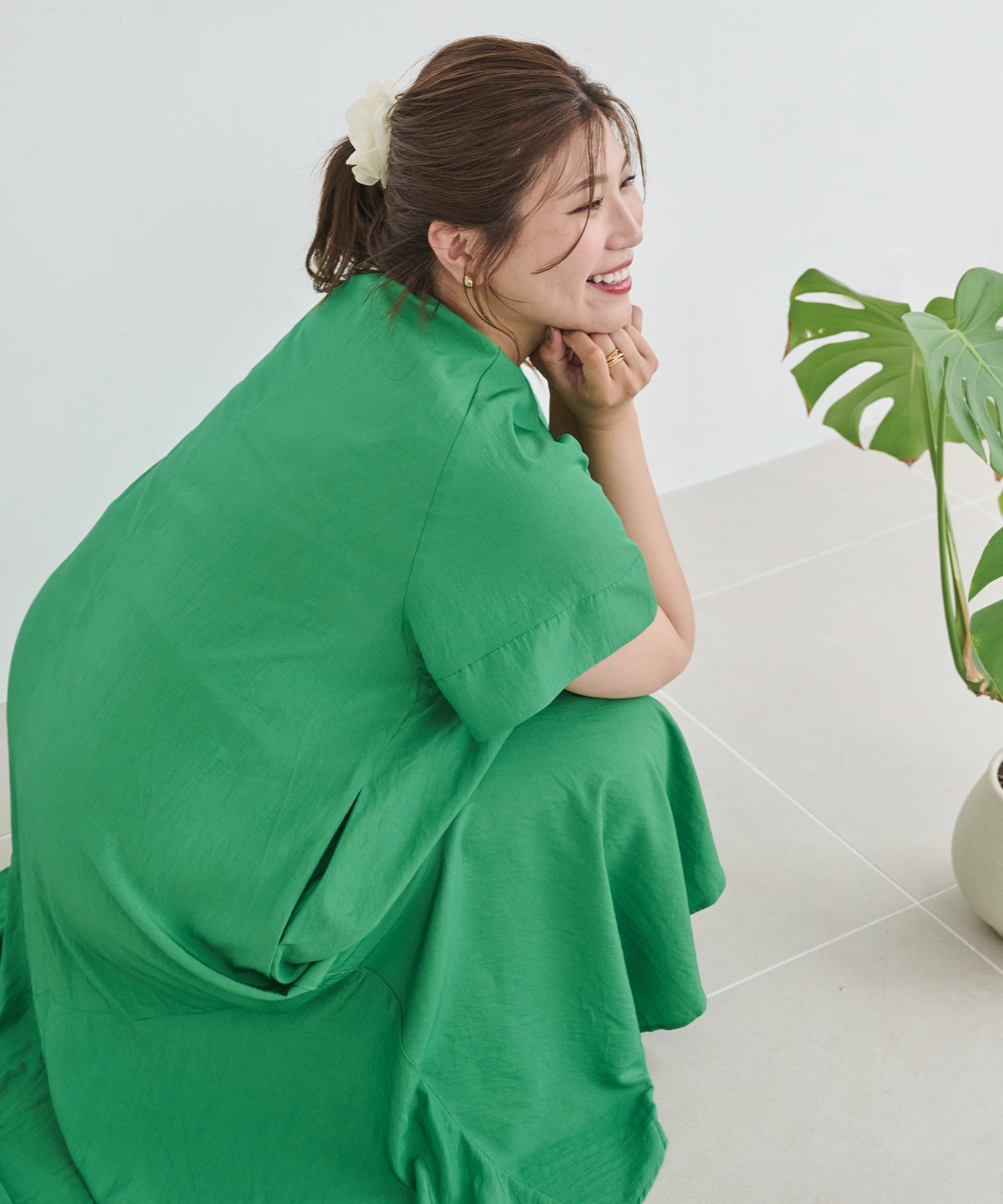 グリーン　model:162cm  着用サイズ:4L
