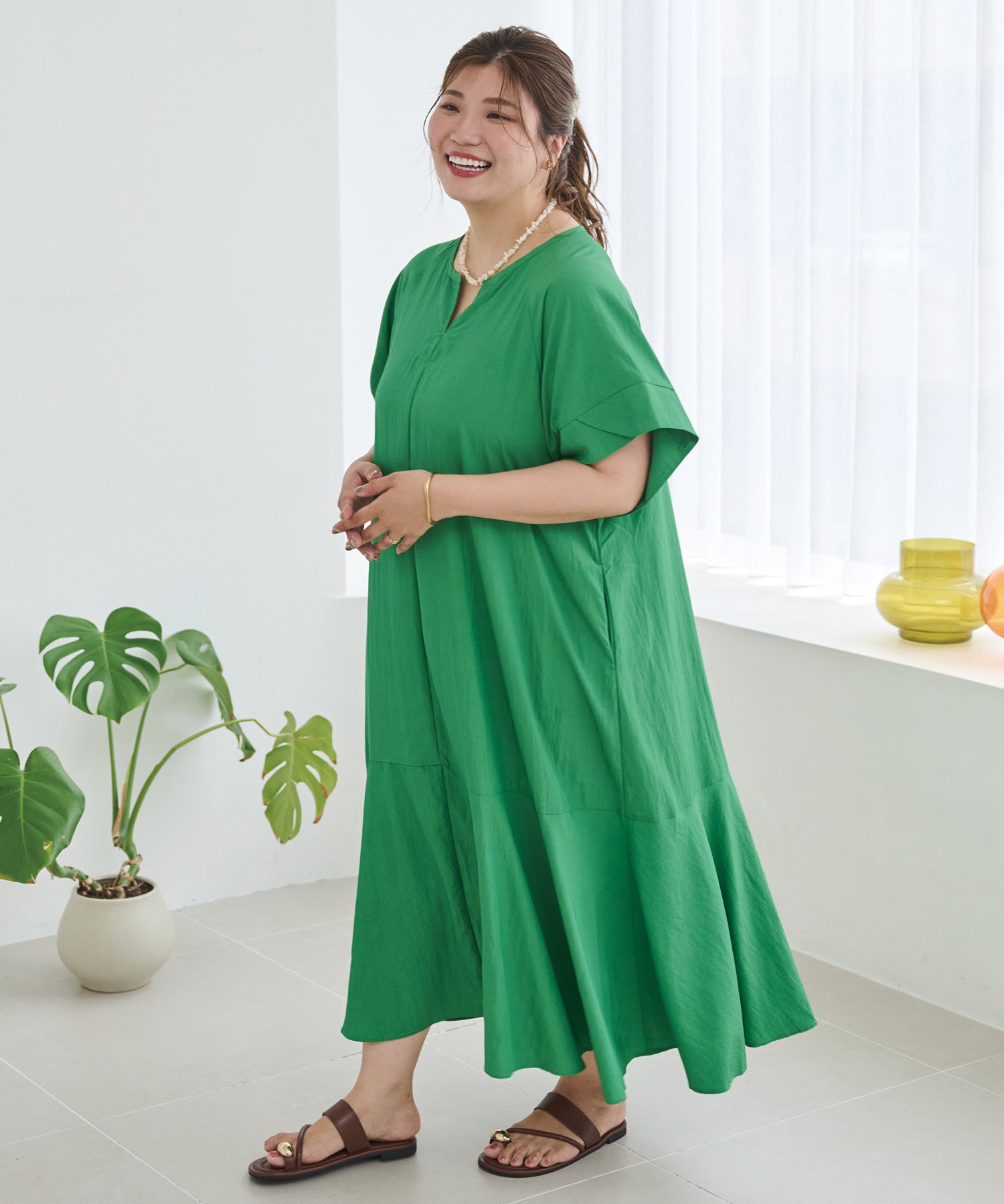 グリーン　model:162cm  着用サイズ:4L