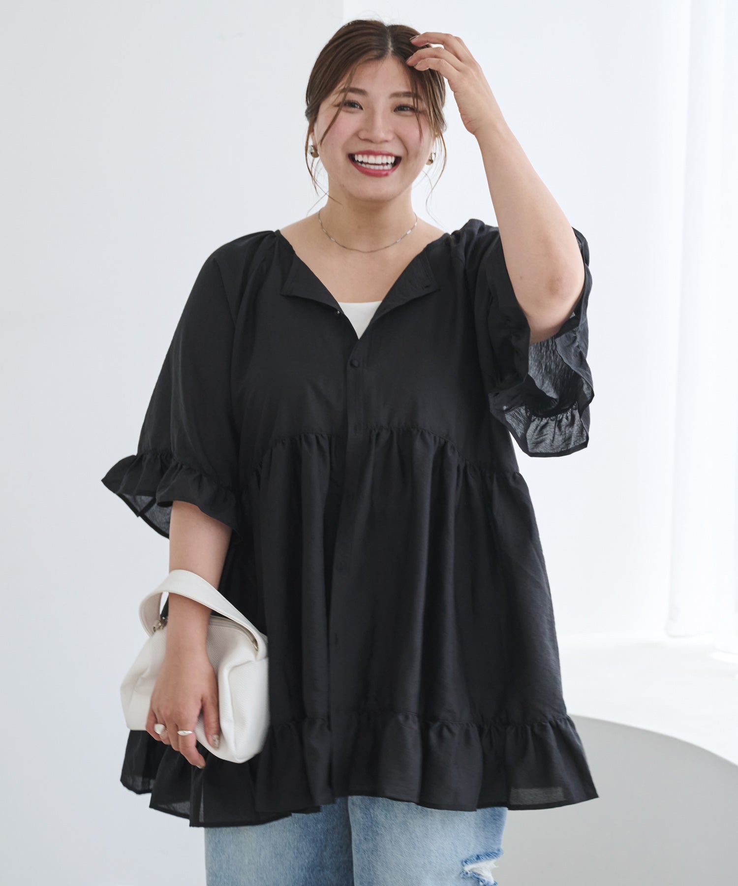 ブラック　model:162cm  着用サイズ:4L