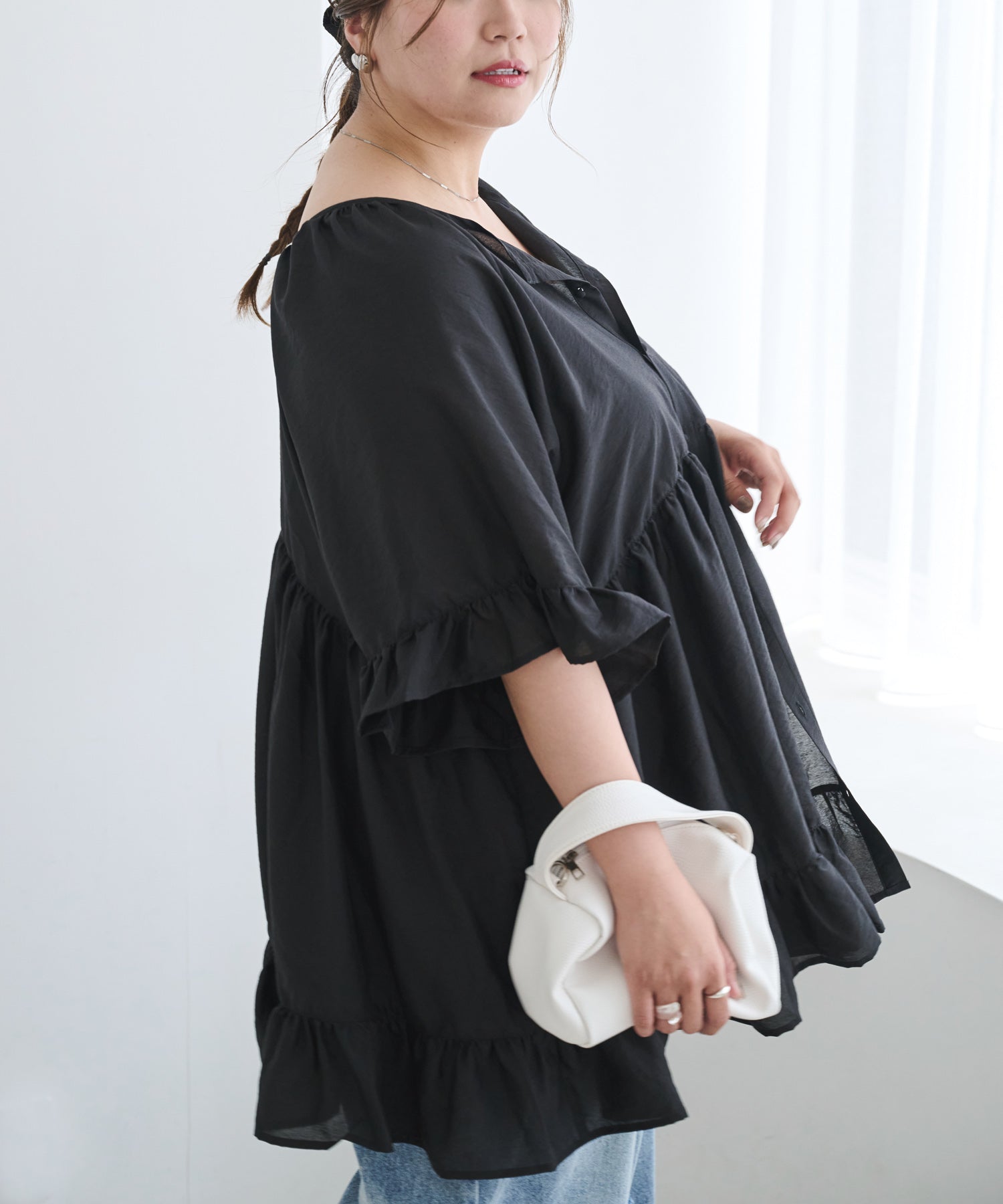 ブラック　model:162cm  着用サイズ:4L