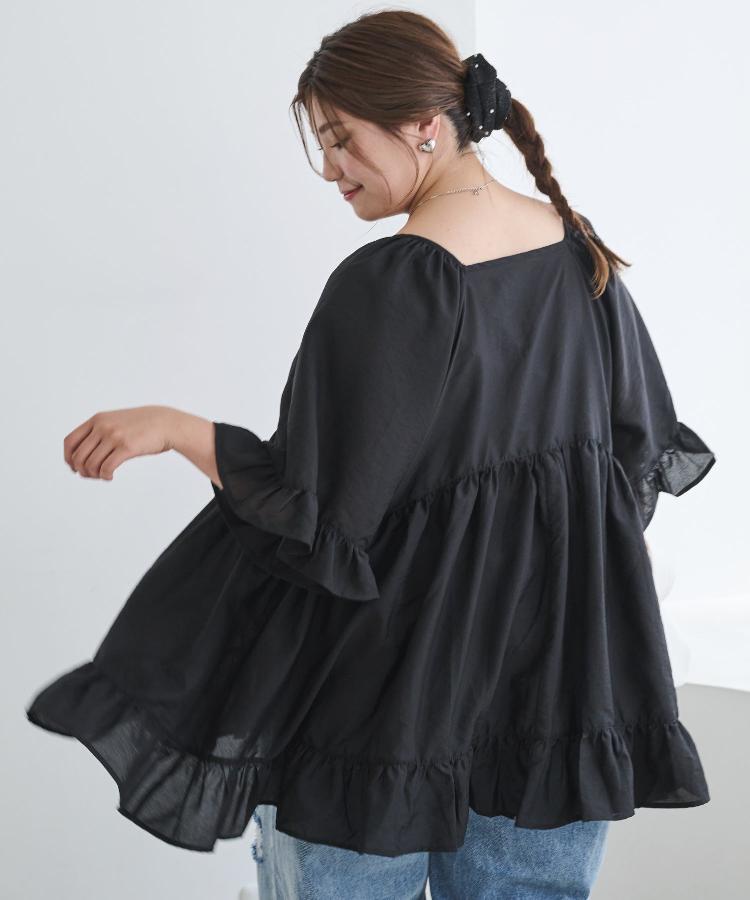 ブラック　model:162cm  着用サイズ:4L