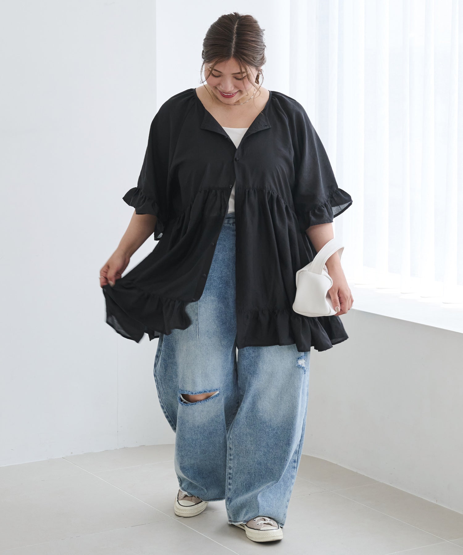 ブラック　model:162cm  着用サイズ:4L