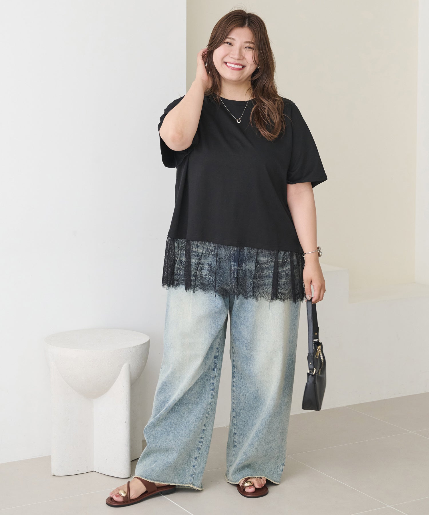ブラック　model:162cm  着用サイズ:4L