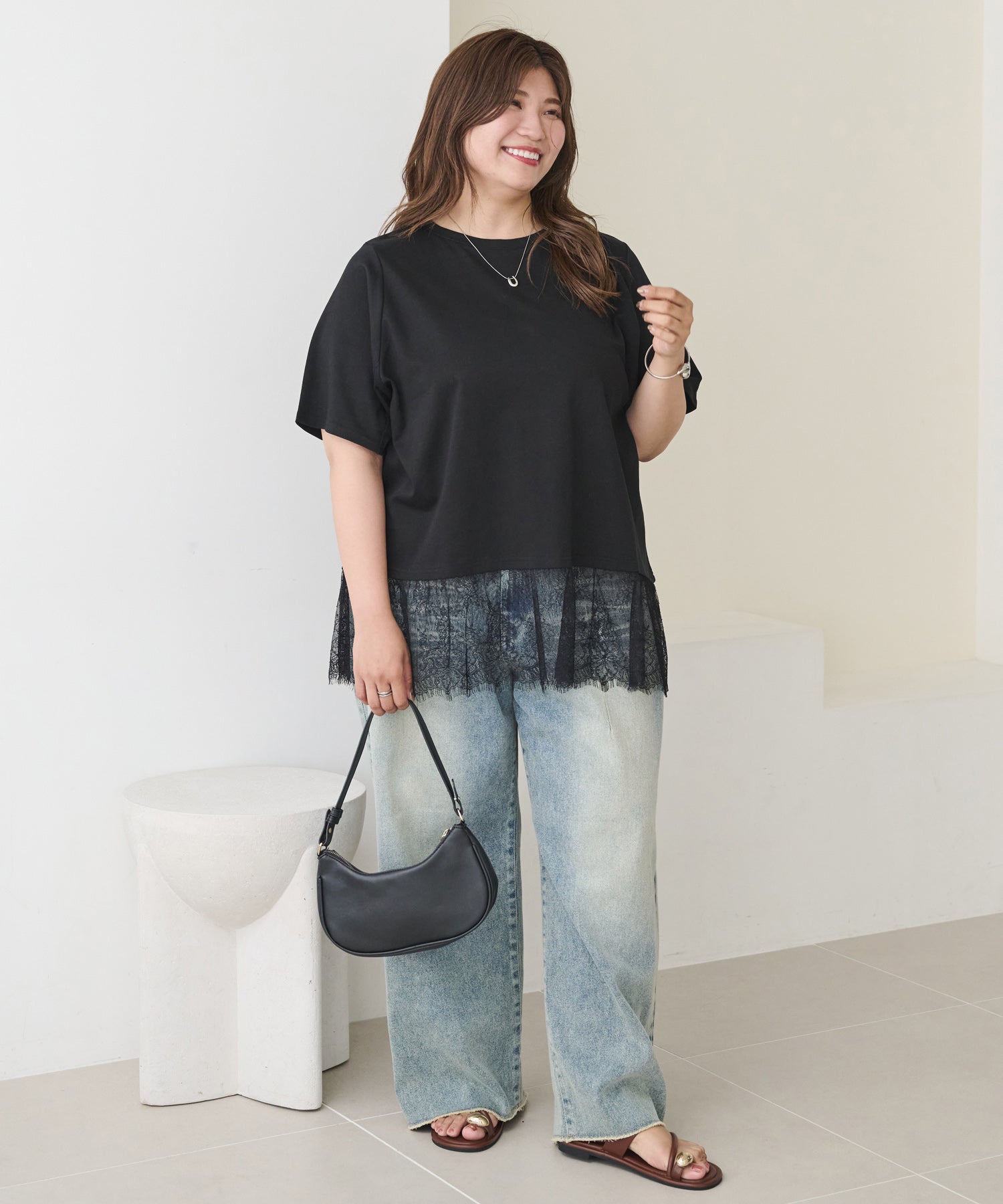 ブラック　model:162cm  着用サイズ:4L