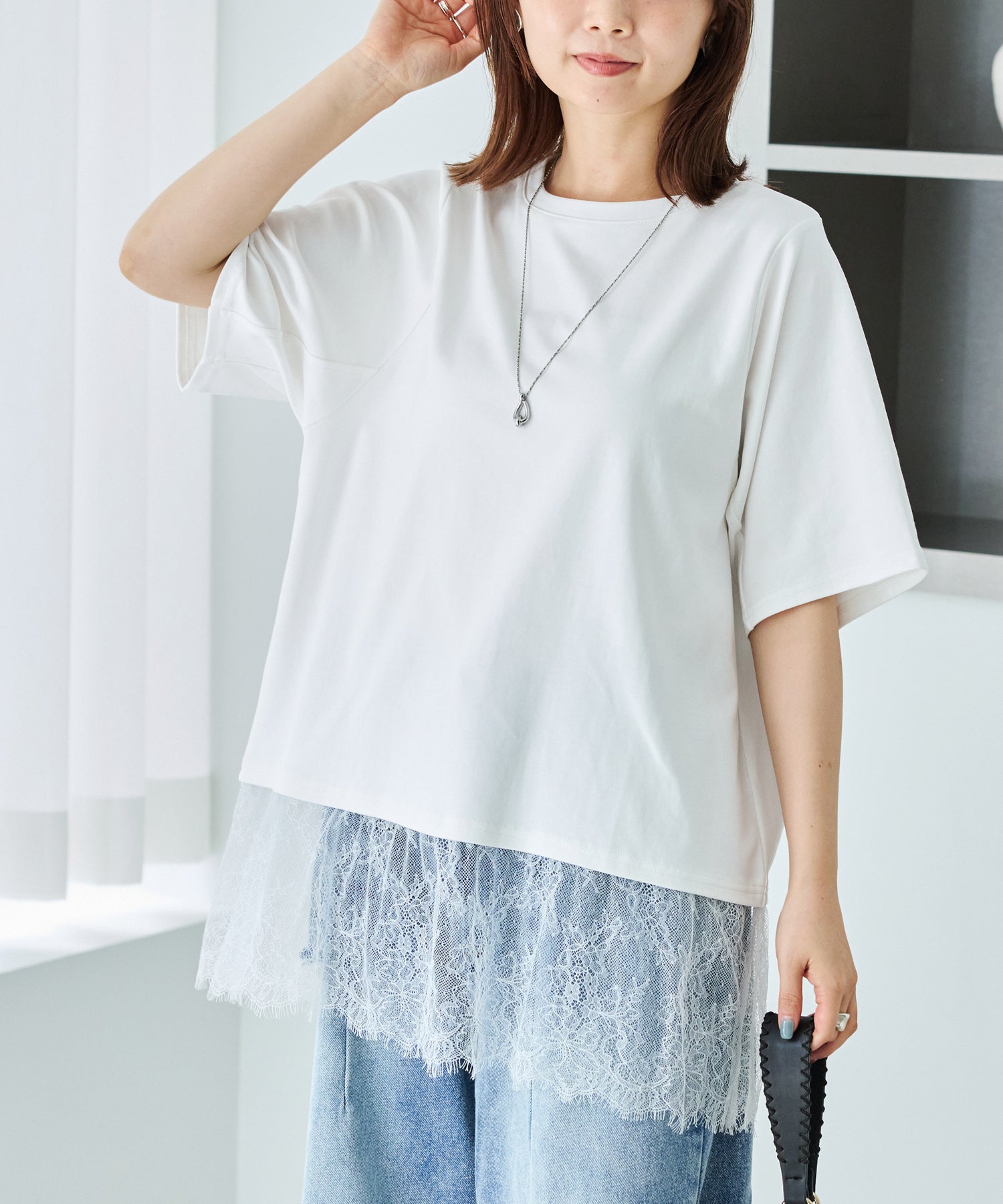 オフホワイト　model:156cm 着用サイズ:M