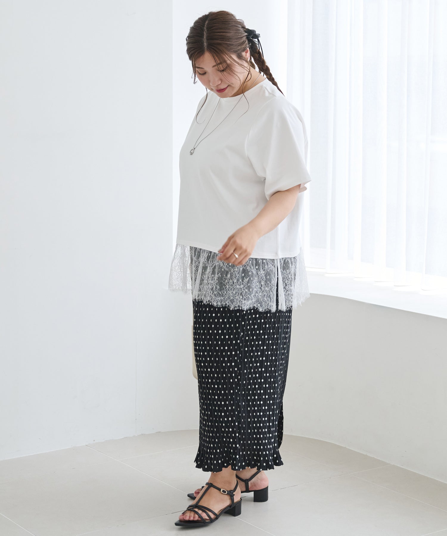 オフホワイト　model:162cm  着用サイズ:3L