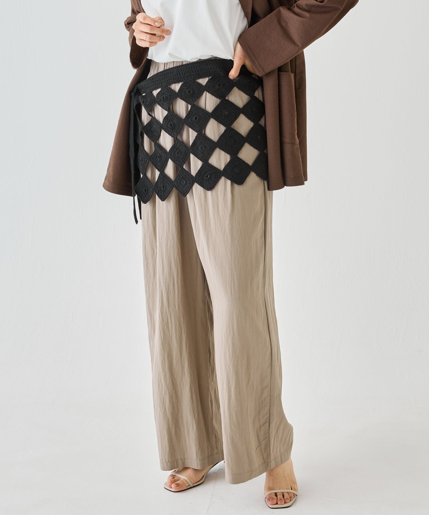 クロシェ編みラップスカート｜巻きスカート