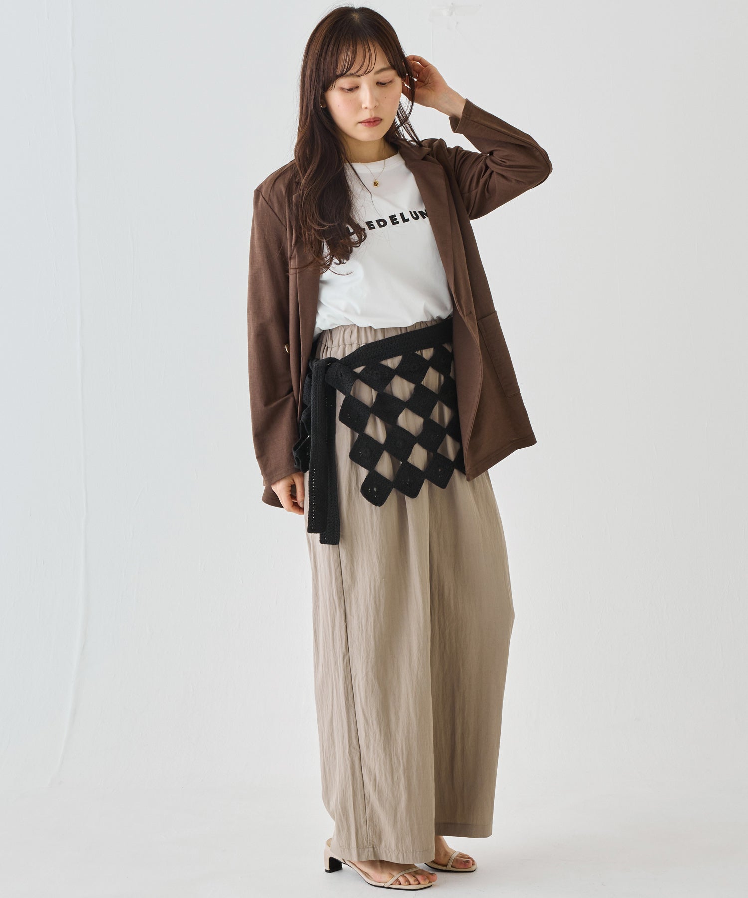 クロシェ編みラップスカート｜巻きスカート