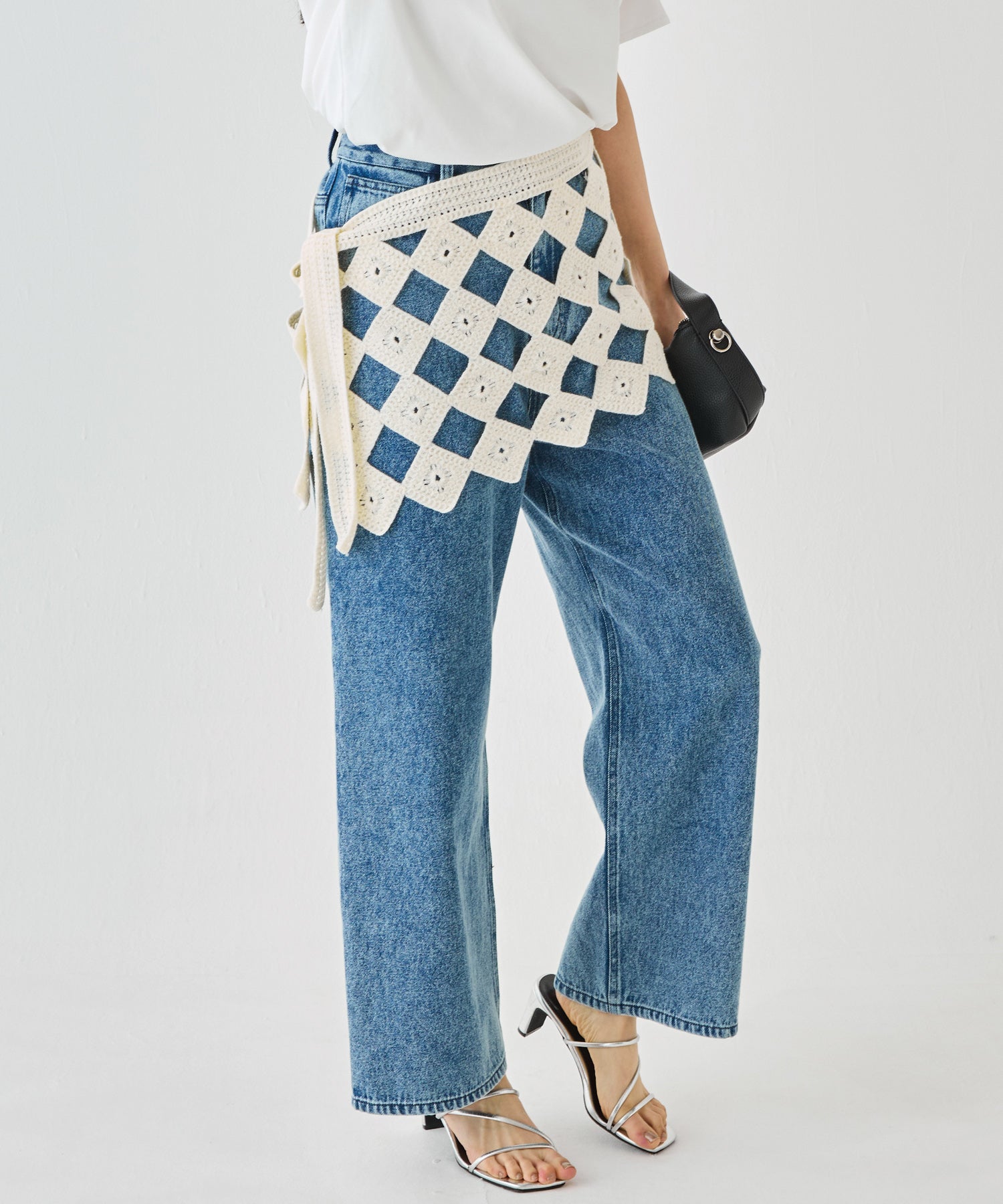 クロシェ編みラップスカート｜巻きスカート