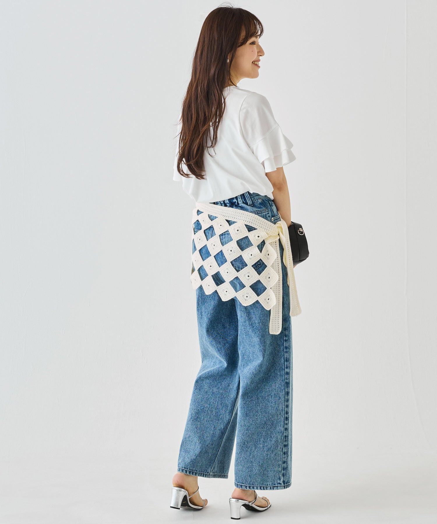 クロシェ編みラップスカート｜巻きスカート