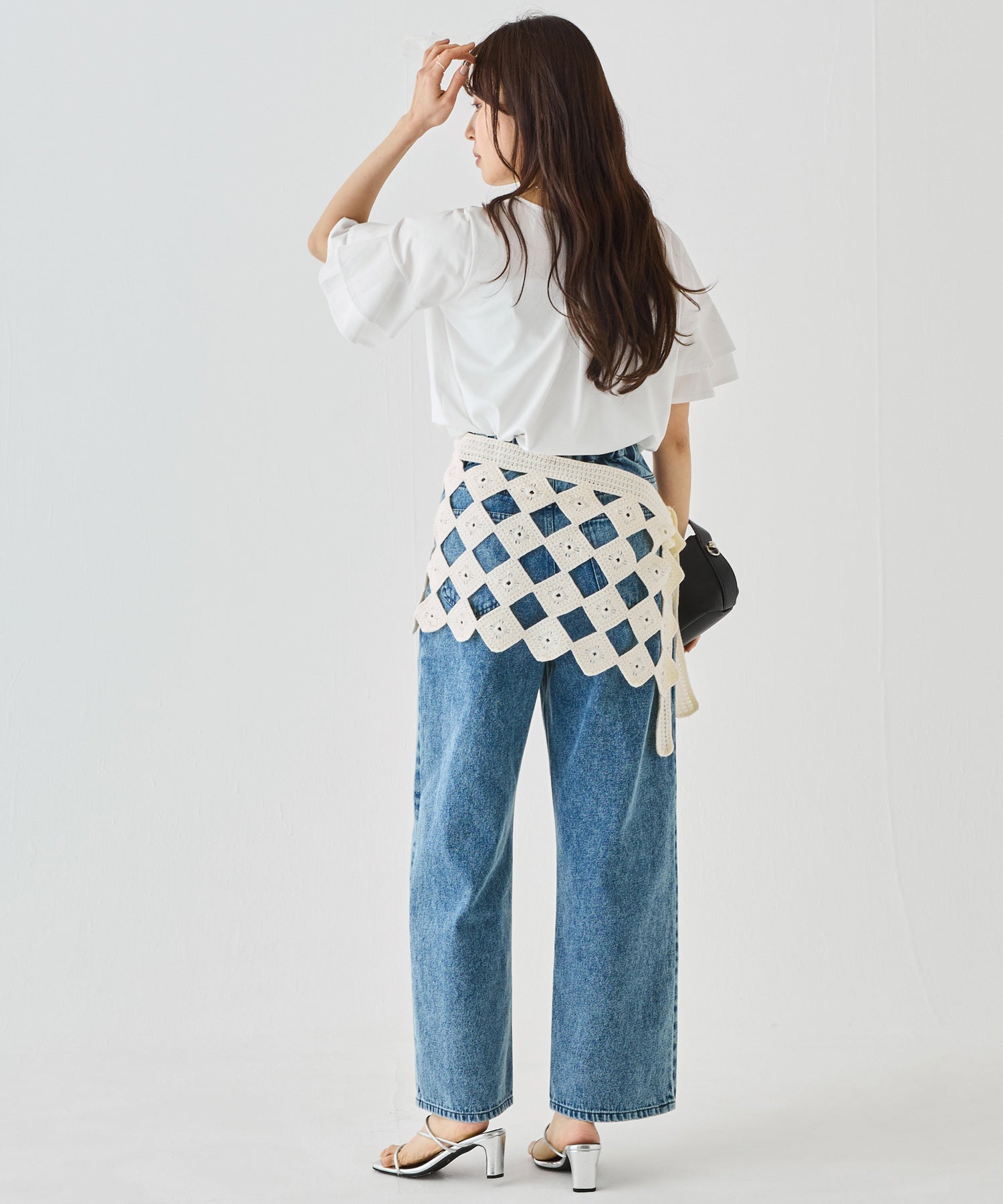 クロシェ編みラップスカート｜巻きスカート