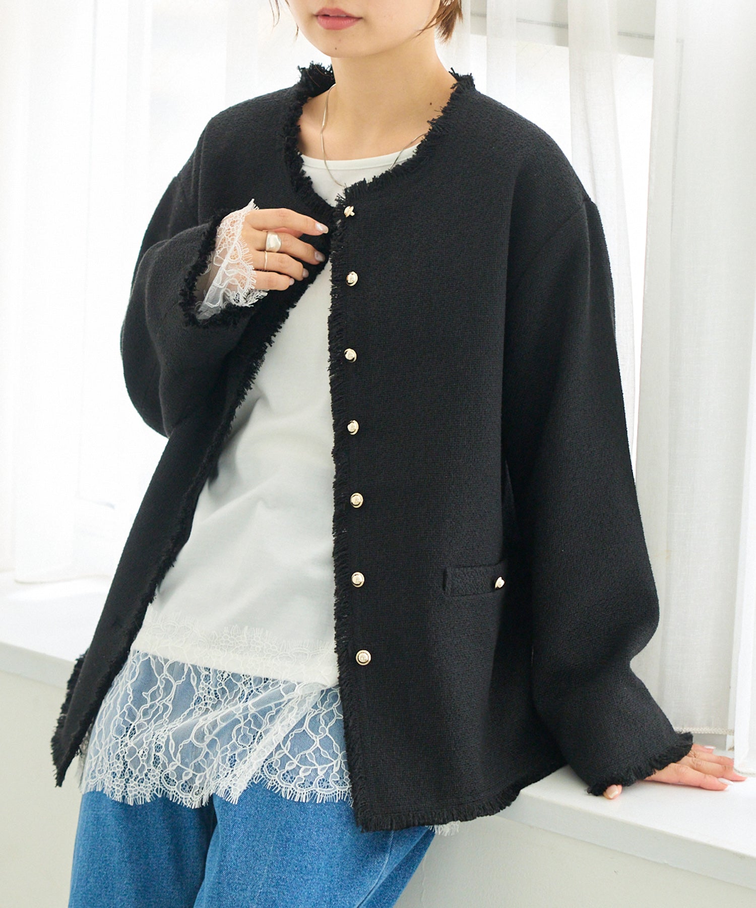 ブラック　model:156cm 着用サイズ:M
