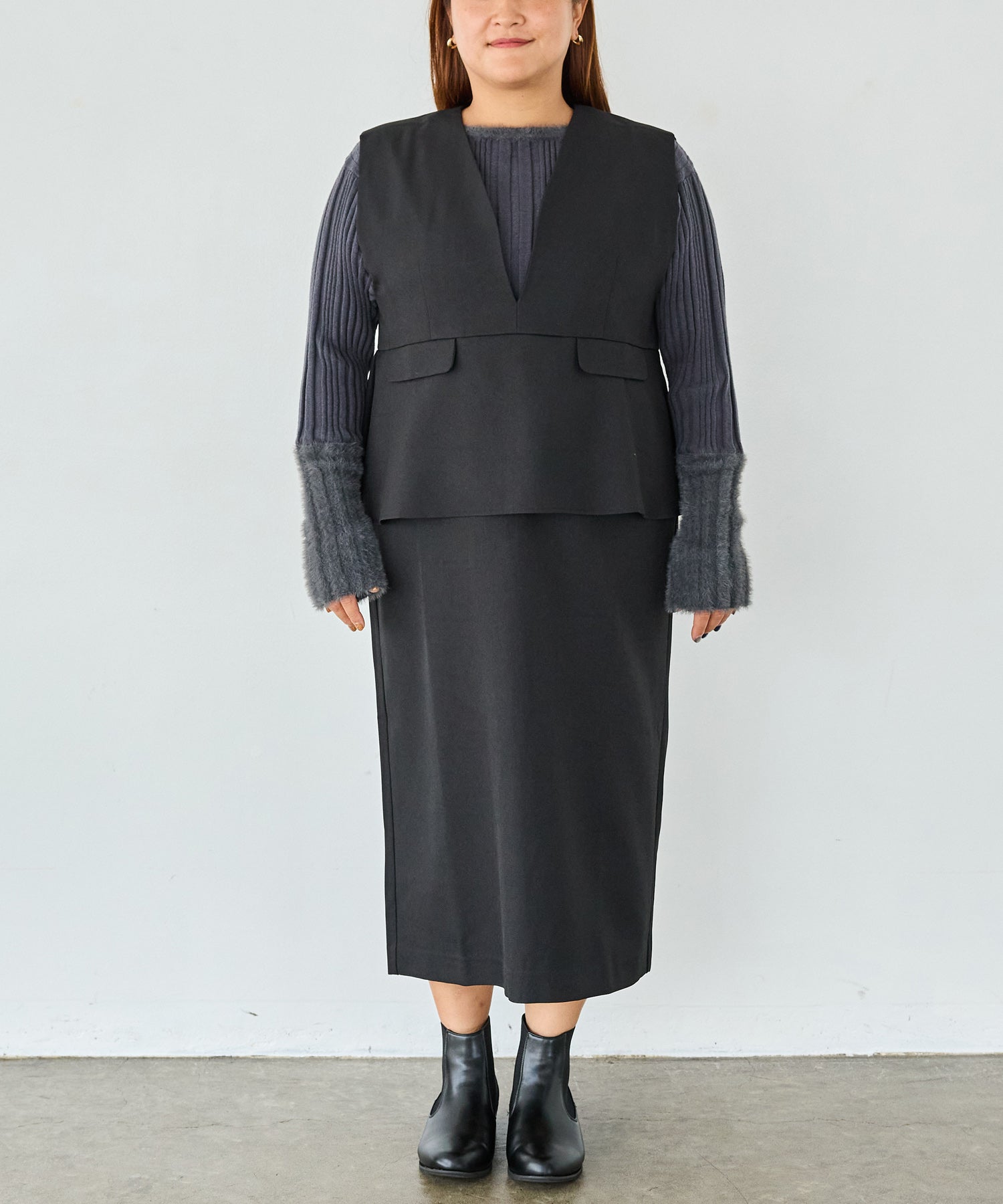 フロント　model:161cm 着用サイズ:3L