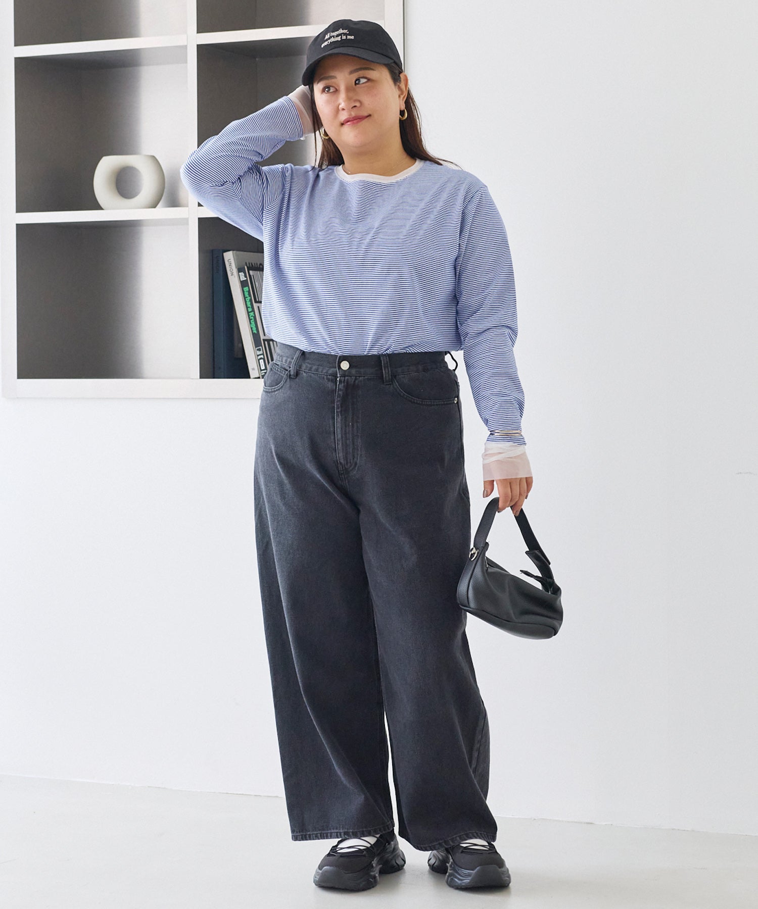 【ゆったり甲高】厚底 メリージェーンスニーカー