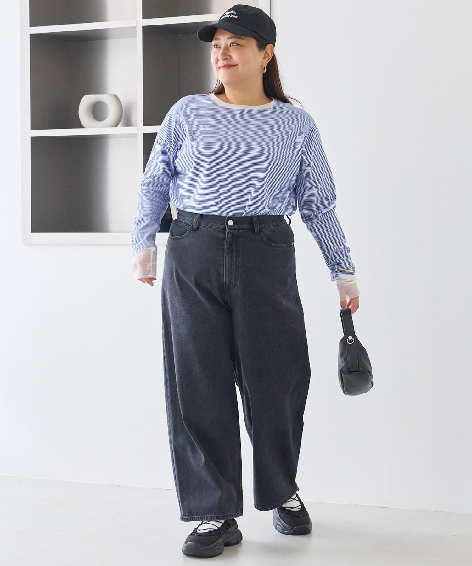 【ゆったり甲高】厚底 メリージェーンスニーカー