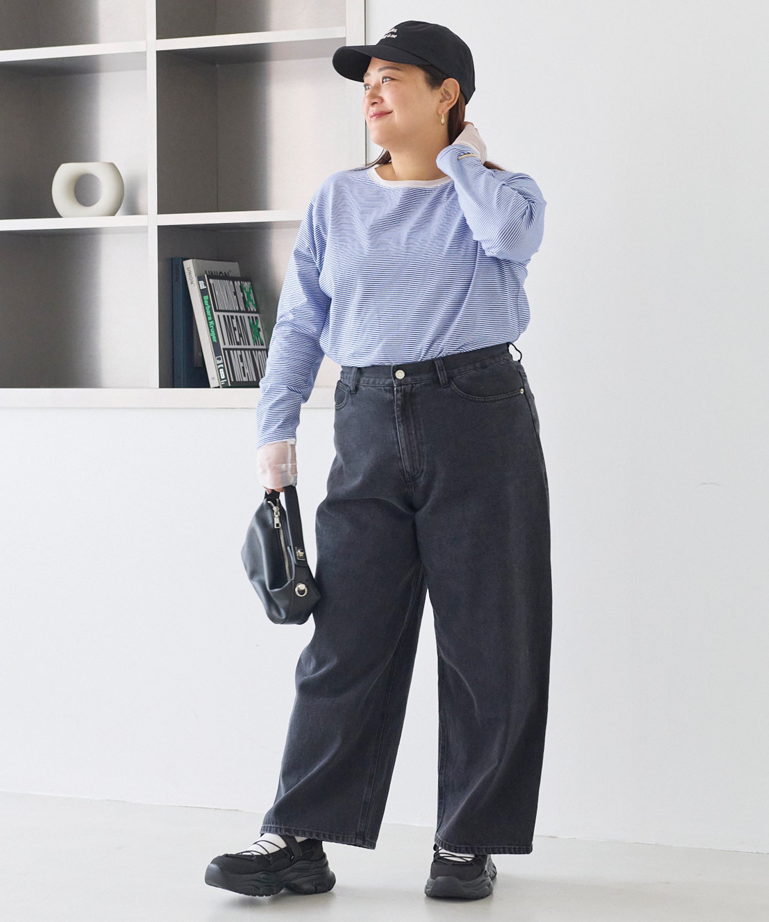 【ゆったり甲高】厚底 メリージェーンスニーカー