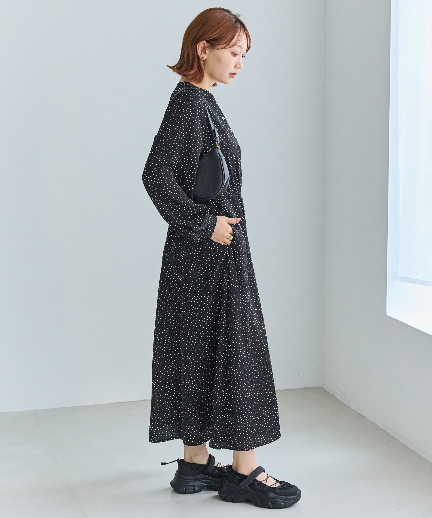 【ゆったり甲高】厚底 メリージェーンスニーカー