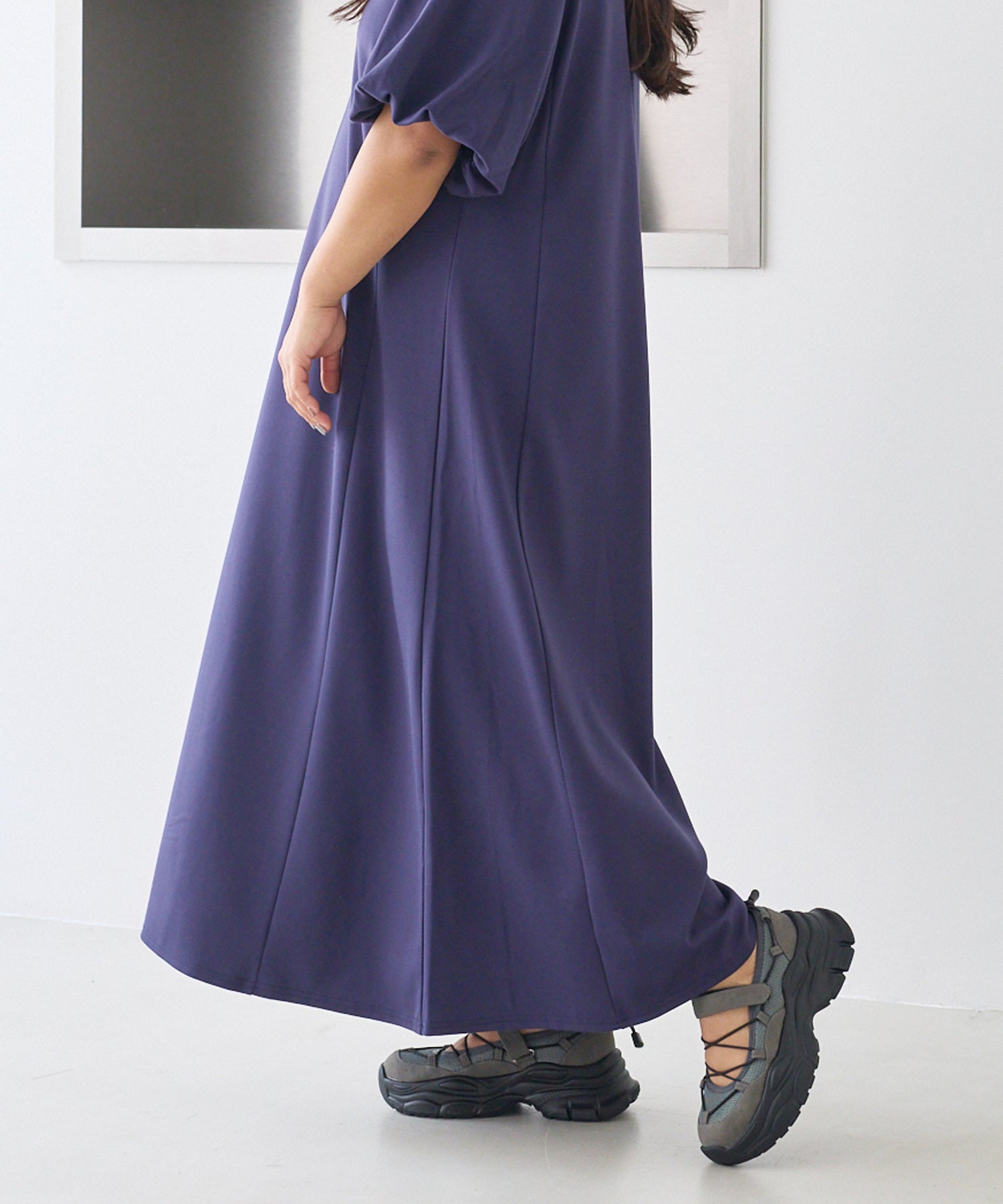 【ゆったり甲高】厚底 メリージェーンスニーカー