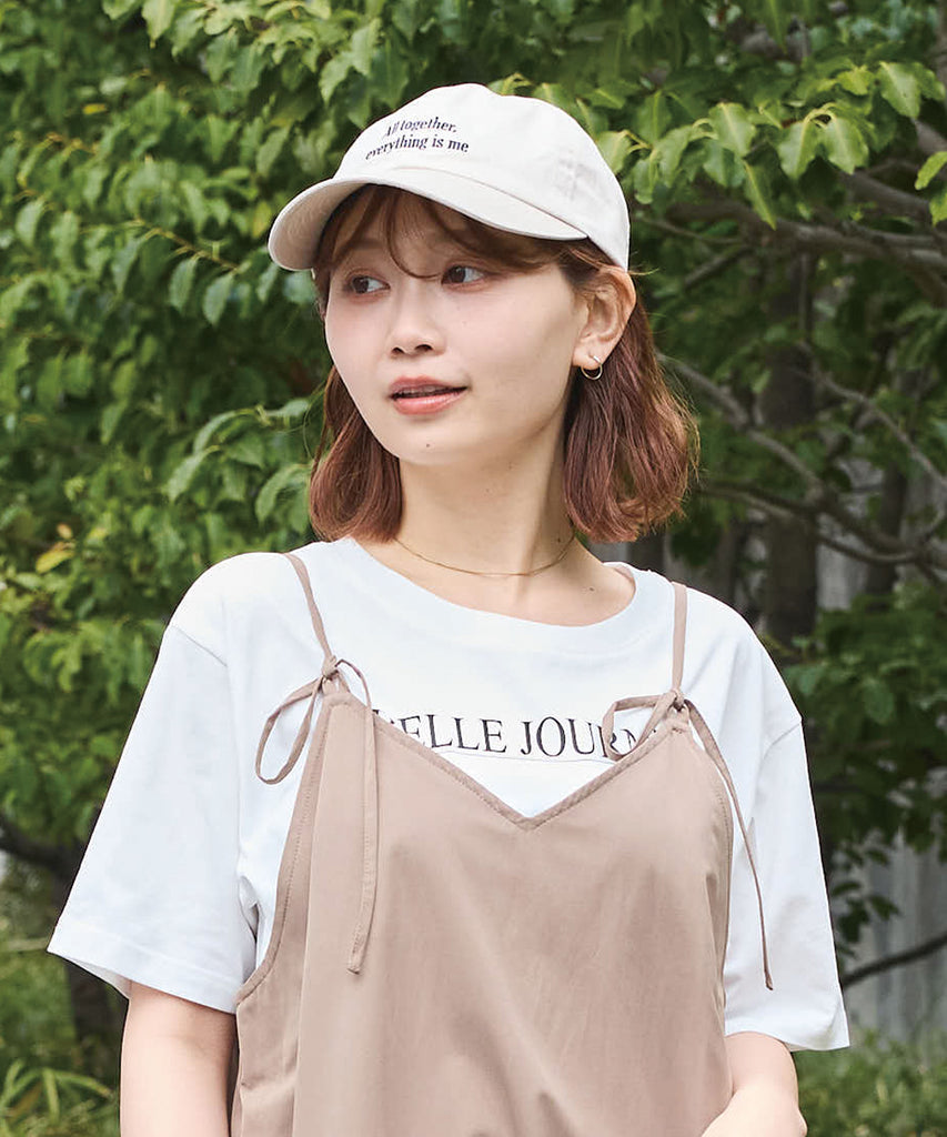 メッセージロゴ刺繍キャップ（深め・つば広）