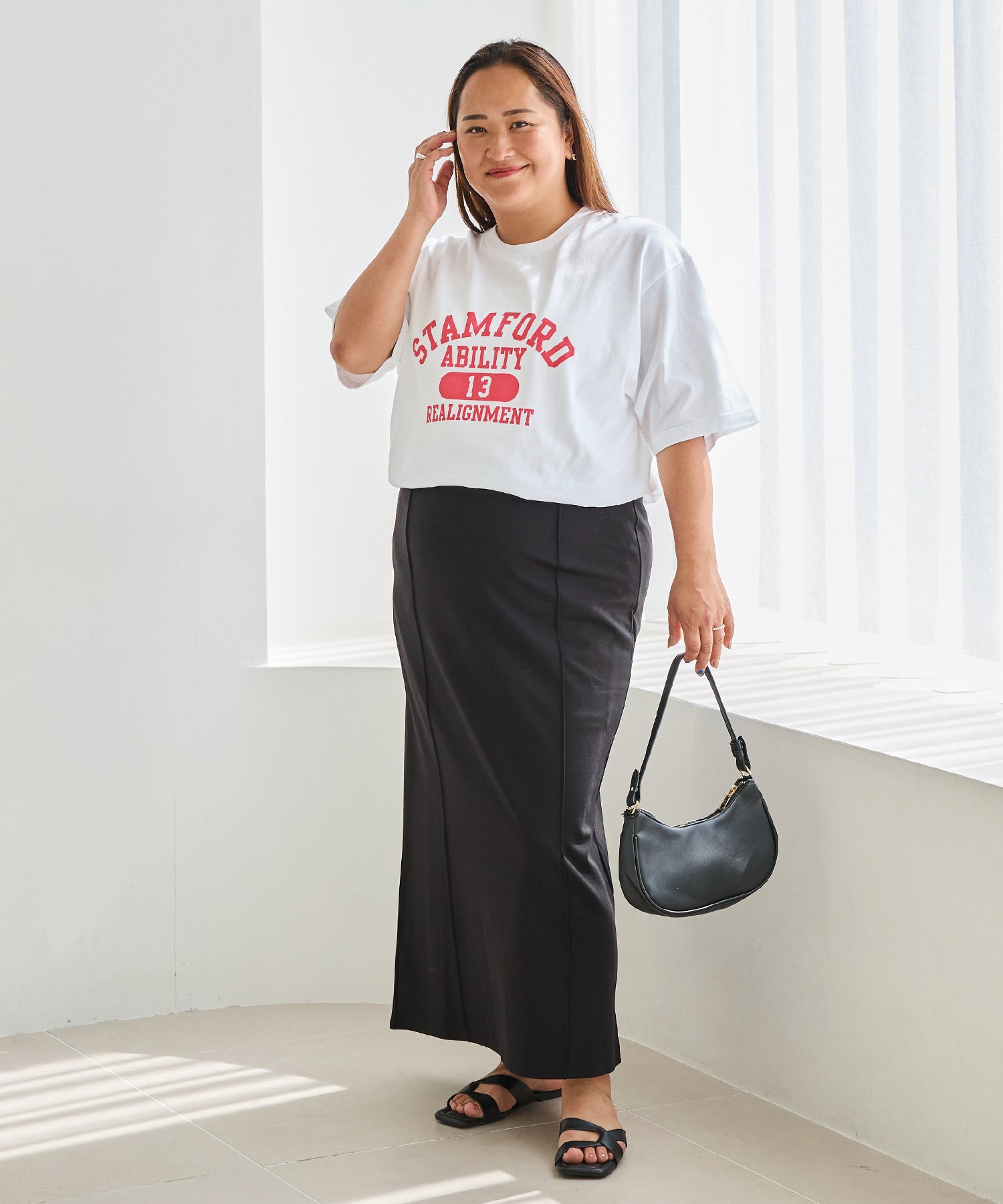 ホワイト　model:161cm 着用サイズ:4L