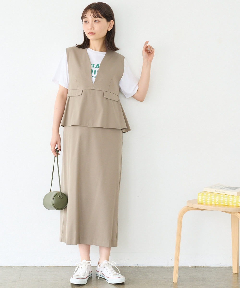 ベージュ　model:156cm 着用サイズ:M