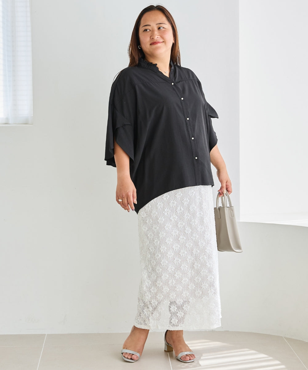 オフホワイト　model:161cm 着用サイズ:3L