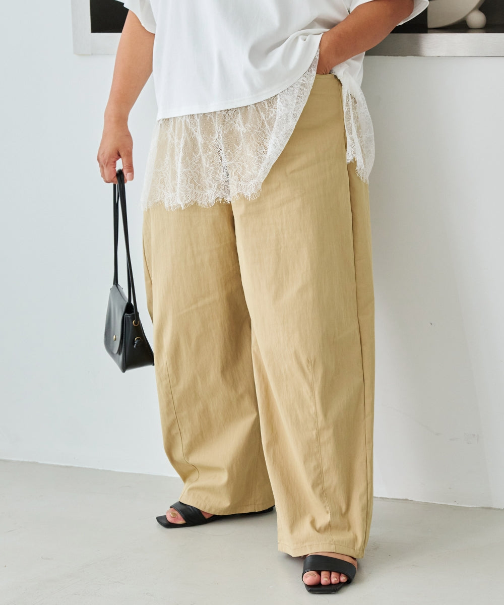 ベージュ　model:161cm 着用サイズ:3L