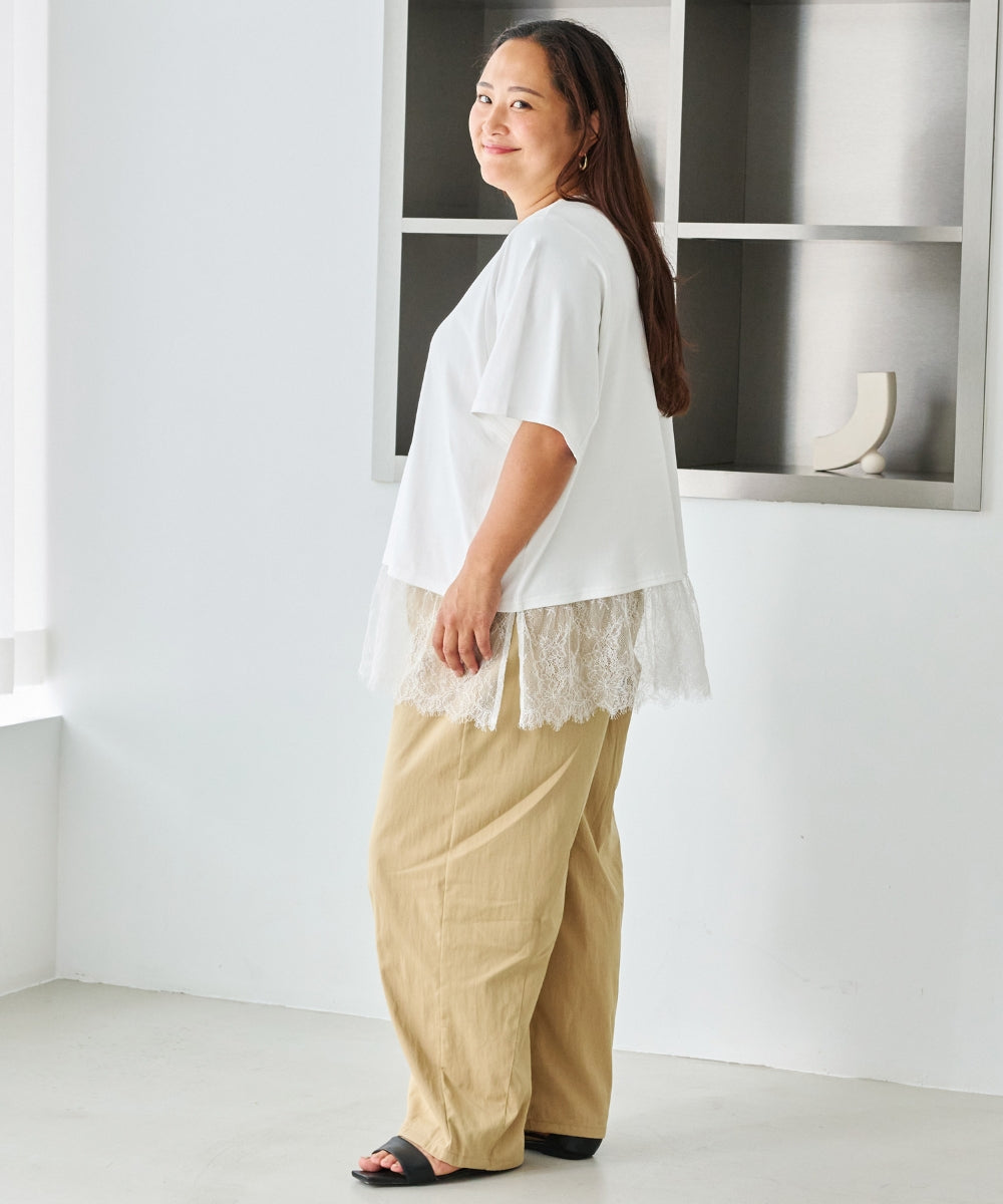 ベージュ　model:161cm 着用サイズ:3L