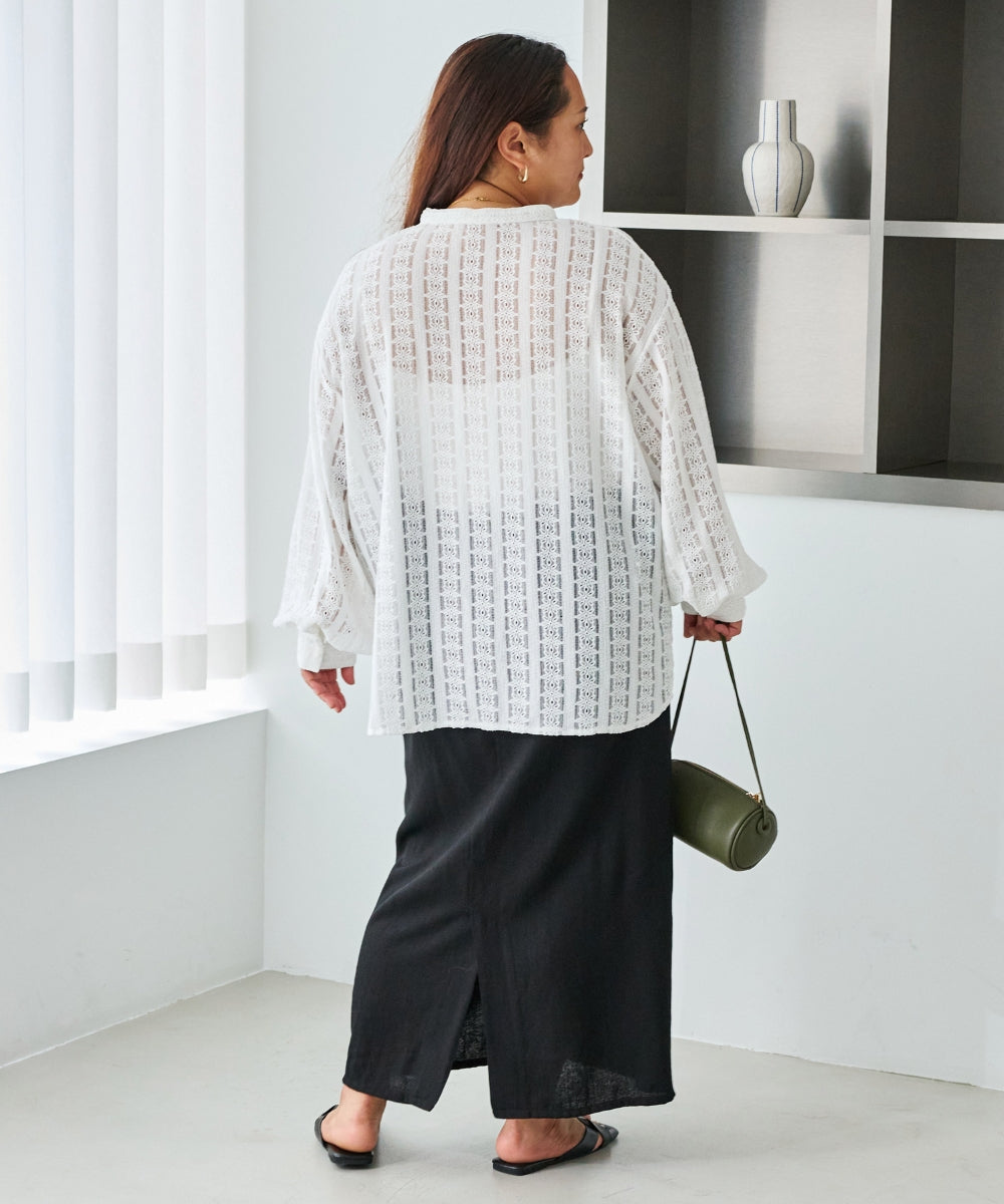 オフホワイト　model:161cm 着用サイズ:3L