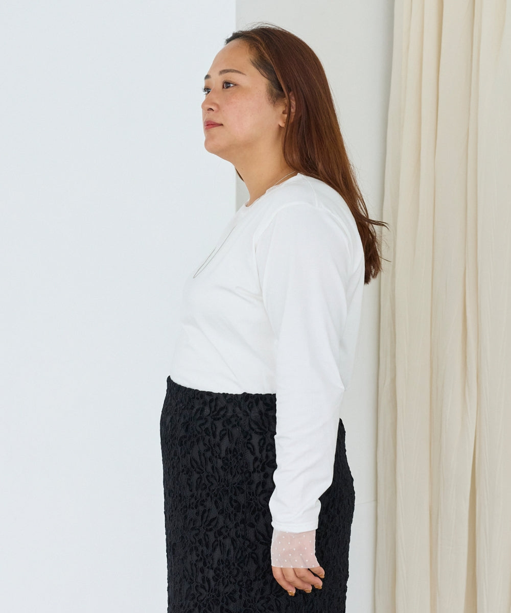 オフホワイト　model:161cm 着用サイズ:3L