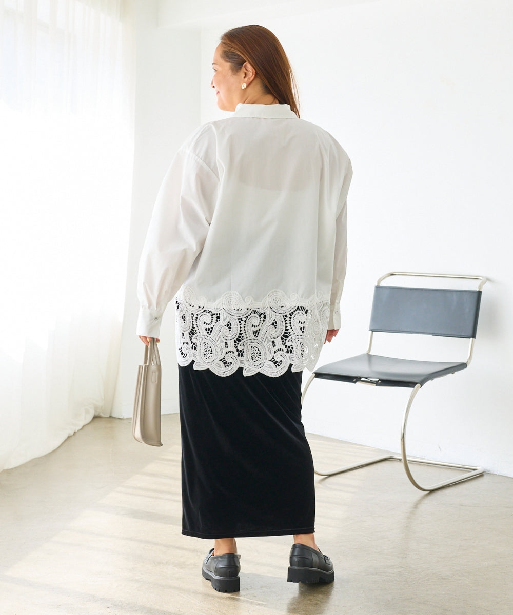 オフホワイト　model:161cm 着用サイズ:3L
