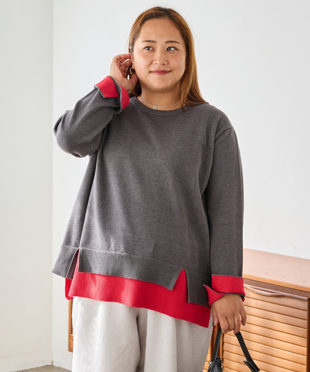 チャコールグレー　model:161cm 着用サイズ:3L