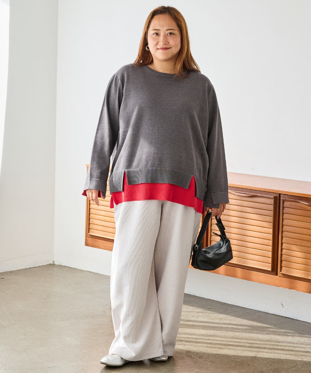 チャコールグレー　model:161cm 着用サイズ:3L