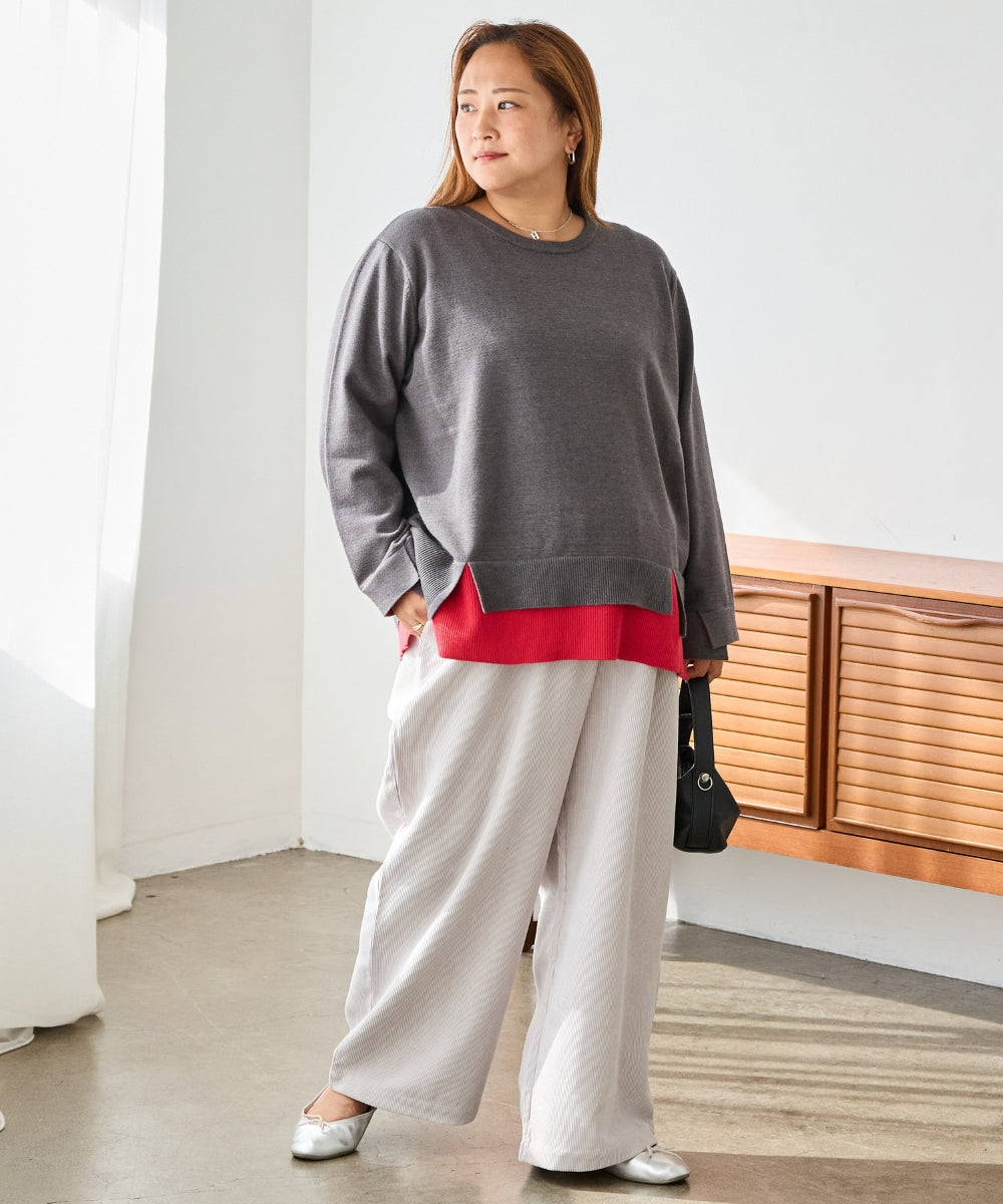 チャコールグレー　model:161cm 着用サイズ:3L
