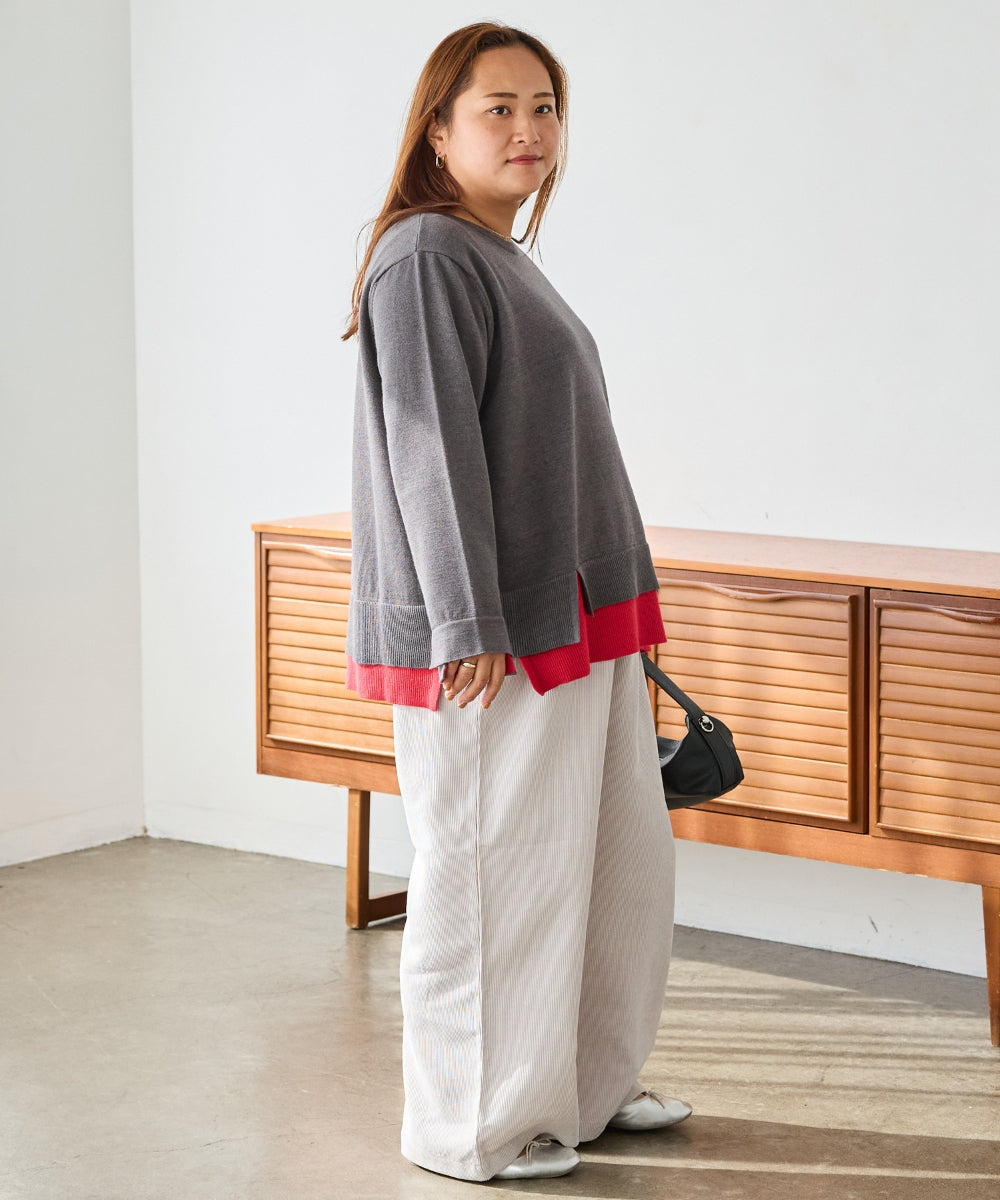 チャコールグレー　model:161cm 着用サイズ:3L